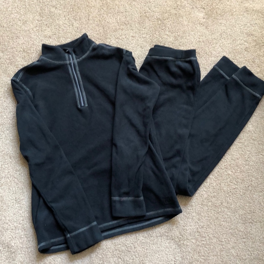 REI middle later long underwear fleece top/bottom